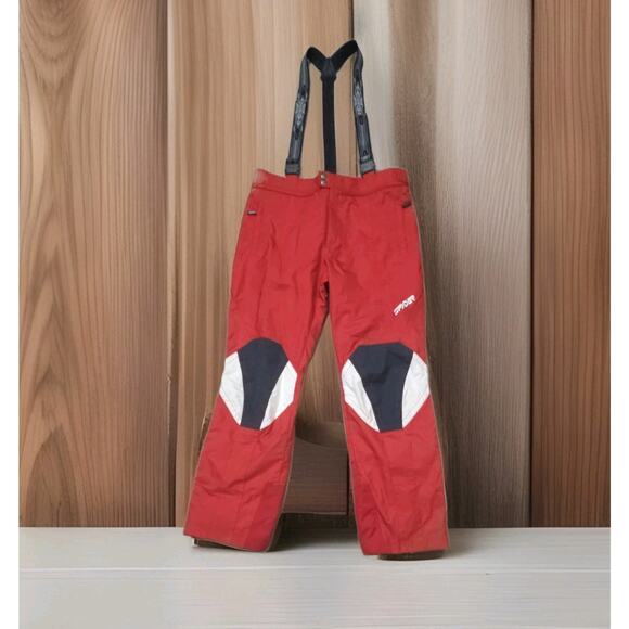 Spyder Thinsulate Insulation Snow Pants Bibs Red sz XL Ski Overalls 38x33 - Picture 1 of 14
